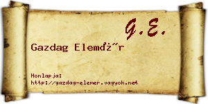 Gazdag Elemér névjegykártya